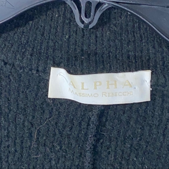 Alpha Massimo Rebecchi women’s Black Wool Blend Cardigan sweater size 42 - Picture 4 of 6